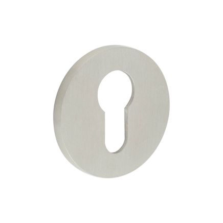 CR-S10 Satin Stainless Steel Euro Keyway Round Rose Escutcheon - By Frelan Hardware - CR-S10SSS