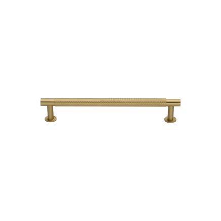 Heritage Brass Cabinet Pull Partial Knurled Design with 16mm Rose 96mm CTC Satin Brass finish