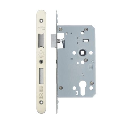 Zoo Hardware Din Euro Sashlock- Backset 60mm - 2 Pc Forend - Radius - SSS - Single Throw - Stainless Steel