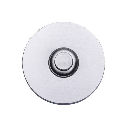 Heritage Brass Round Bell PushSatin Chrome finish