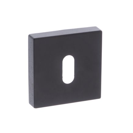 CleanTouch Anti-Bac Key Escutcheons on Minimal Square Rose - Matt Black
