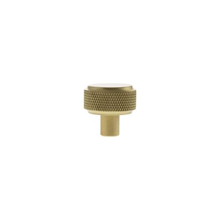 Millhouse Brass Eiffel Knurled Round Cabinet Knob Handle - Satin Brass