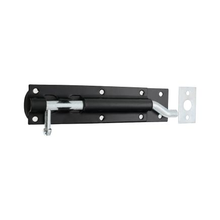 Iron Barrel Bolt - Necked 6" Black