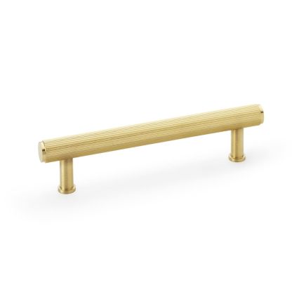 Alexander & Wilks - Crispin Reeded T-bar Cupboard Pull Handle - Satin Brass PVD - 128mm