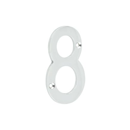75mm Polished Chrome 8 Screw Fix Numeral - By Frelan Hardware - JNUM8PC