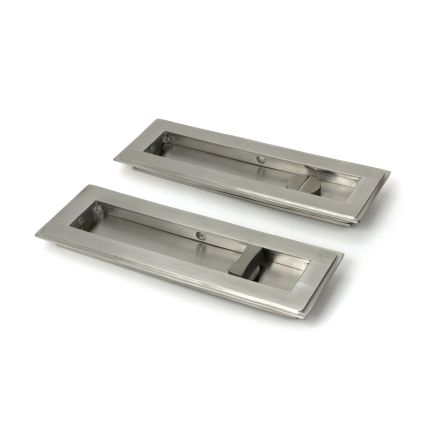 Satin Marine SS (316) 175mm Art Deco Rectangular Pull - Privacy Set