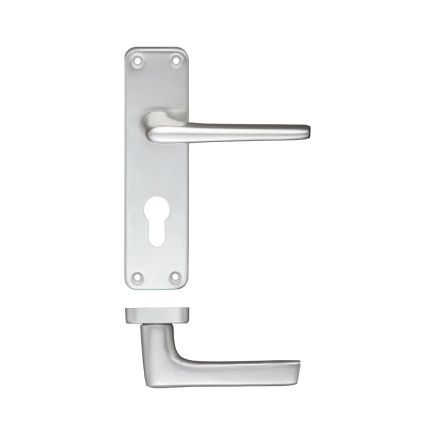 Zoo Hardware Contract Aluminium Lever on Europrofile Backplate - Satin Aluminium