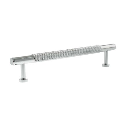 Millhouse Brass Eiffel Knurled T-Bar Cabinet Pull Handle 160mm - Polished Chrome