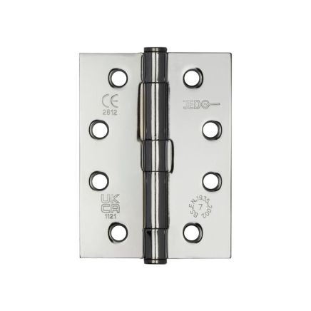 Jedo Grade 7 Steel Heavy Duty Button Tip Hinges 102x76x2.5mm Polished Chrome - By Frelan Hardware - J451BT-PC