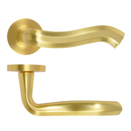Zoo Hardware Rococo Lever On Round Rose - Satin Brass