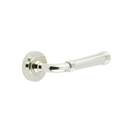 Highgate Door Handles Plain Rose Polished Nickel - By Frelan Hardware - BUR35KIT157