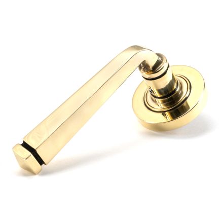 Aged Brass Avon Round Lever on Rose Set (Plain)