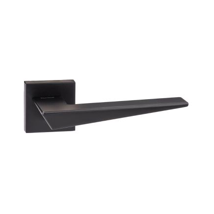 Forme Naxos Lever Door Handle on Minimal Square Rose - Matt Black (Pair)
