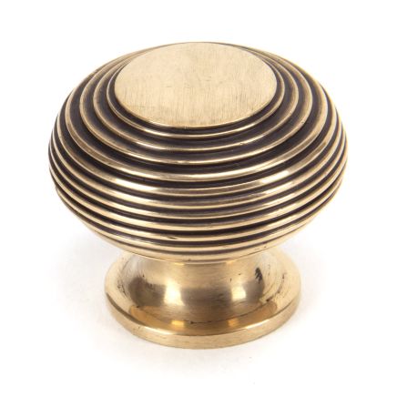 Polished Bronze Beehive Cabinet Knob 40mm