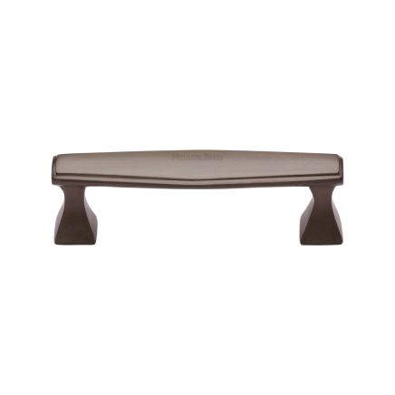 Heritage Brass Cabinet Pull Deco Design 96mm CTC Matt Bronze Finish