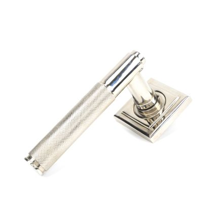 Polished Nickel Brompton Lever on Rose Set (Square)