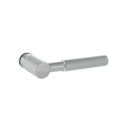 Millhouse Brass Mason Lever Door Handle on Concealed Round Rose - Polished Chrome (Pair)