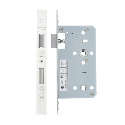 Zoo Hardware 2 Piece - DIN bathroom - 78mm c/c - backset 60mm - White
