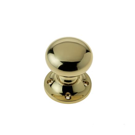 Jedo Mushroom Mortice Door Knobs 51mm Diameter 51mm Polished Brass - By Frelan Hardware - JV172APB
