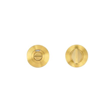 Zoo Hardware Turn & Indicator Release - Round Rose - PVD Satin Brass