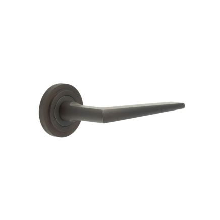 Mayfair Door Handle on Stepped Rose Dark Bronze - By Frelan Hardware - BUR10KIT81