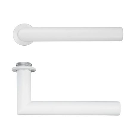 Zoo Hardware Lugano Lever on 32mm Round Mini Rose - White