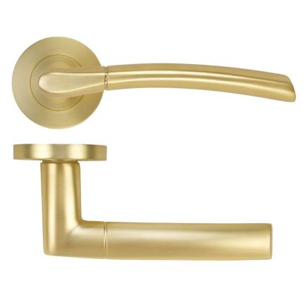 Zoo Hardware Andorra lever on rose - Satin Brass