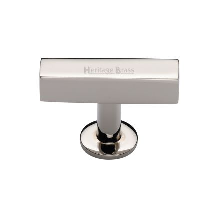 Heritage Brass Cabinet Knob Symmetrical Square Design 44mm Polished Nickel finish