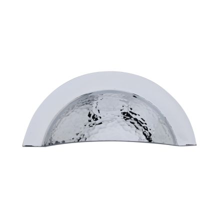 Heritage Brass Drawer Cup Pull Crescent Hammered Design Polished Chrome finish