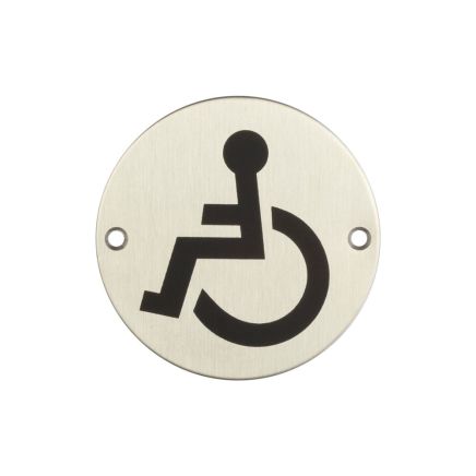 Stainless Steel Disabled Symbol 75mm Satin Stainless Steel - By Frelan Hardware - JS104SSS