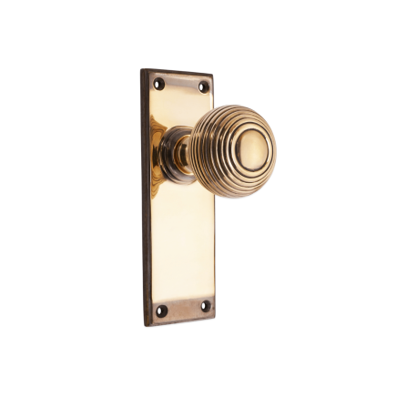 Beehive Knob on Backplate Latch Aged Brass