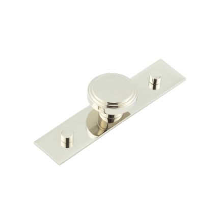 Cropley Cupboard Knobs 40mm Plain Backplate Polished Nickel - By Frelan Hardware - HOX-1040PN-5090PN