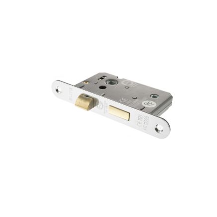 Atlantic Radius Corner Bathroom Lock [CE] 2.5" - Satin Chrome