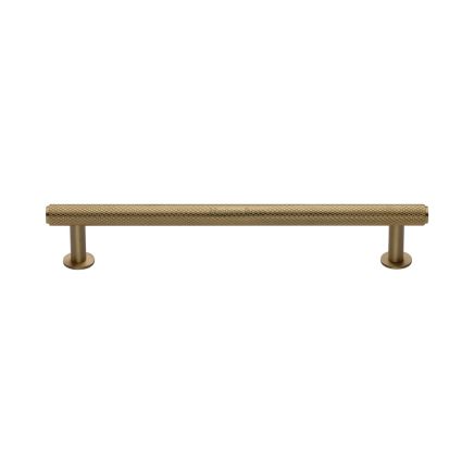 Heritage Brass Cabinet Pull Knurled Design with 16mm Rose 160mm CTC Satin Brass finish