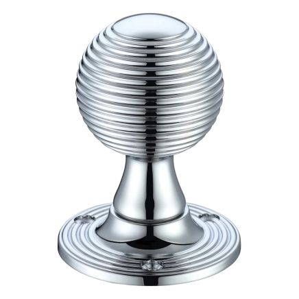 Zoo Hardware Queen Anne Mortice Knob Furniture 60mm Rose dia. - Chrome