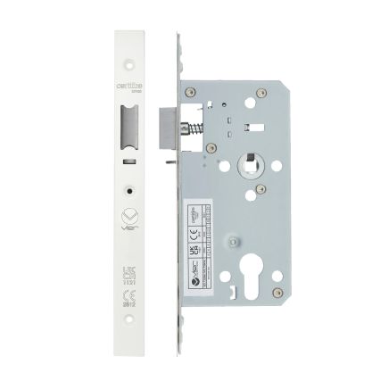 Zoo Hardware 2 Piece - DIN night latch - 72mm c/c - backset 55mm - White
