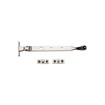 Heritage Brass Casement Window Stay Ball Design 8" Polished Nickel Finish