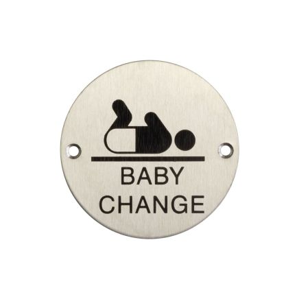 Stainless Steel Baby Change Symbol 75mm Satin Stainless Steel - By Frelan Hardware - JS107SSS