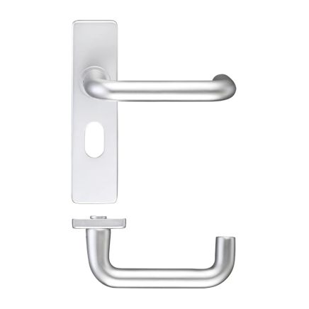 Zoo Hardware Return to Door Lever on Oval Profile Backplate (48.5MM) - Satin