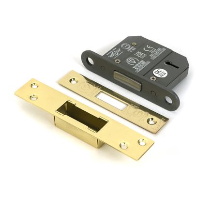 Polished Brass 2½" 5 Lever BS Dead Lock