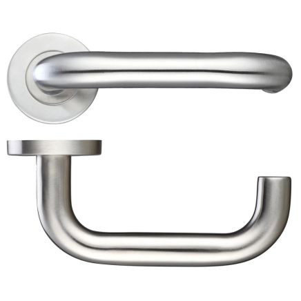 Zoo Hardware 19mm Return to Door Lever - Push On Rose - 52mm Rose - Grade 201 - Satin Stainless
