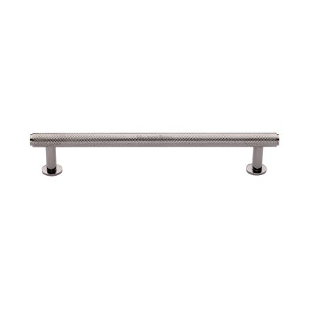 Heritage Brass Cabinet Pull Knurled Design with 16mm Rose 160mm CTC Polished Nickel finish