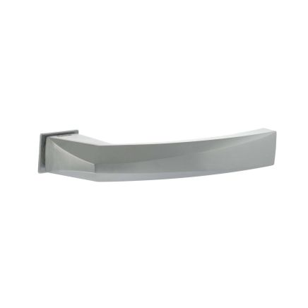 Forme Crystal Lever Door Handle on Concealed Square Rose - Satin Chrome (Pair)