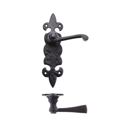 Zoo Hardware Lever on Fleur de Lys Latch Backplate - Black