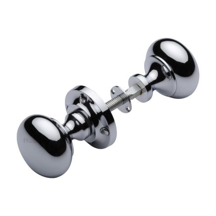 Heritage Brass Victoria Rim Knob Polished Chrome finish