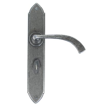 Pewter Gothic Curved Sprung Lever Bathroom Set