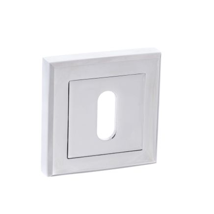 STATUS Key Escutcheons on Square Rose - Polished Chrome