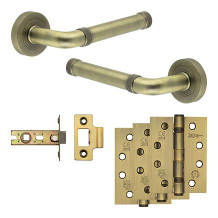Complete Midtown Door Handle Pack - Internal Doors - Antique Brass - By Frelan Hardware - JE-G1A-AB
