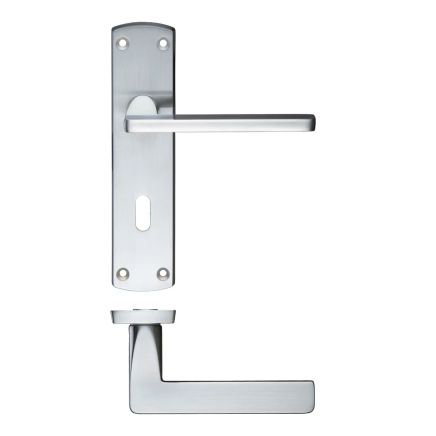 Zoo Hardware Leon lever on lock backplate - Satin Chrome