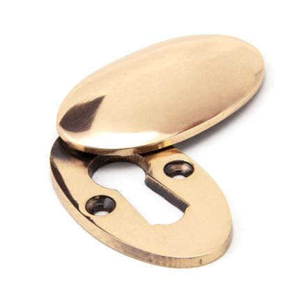 Polished Bronze Oval Escutcheon & Cover